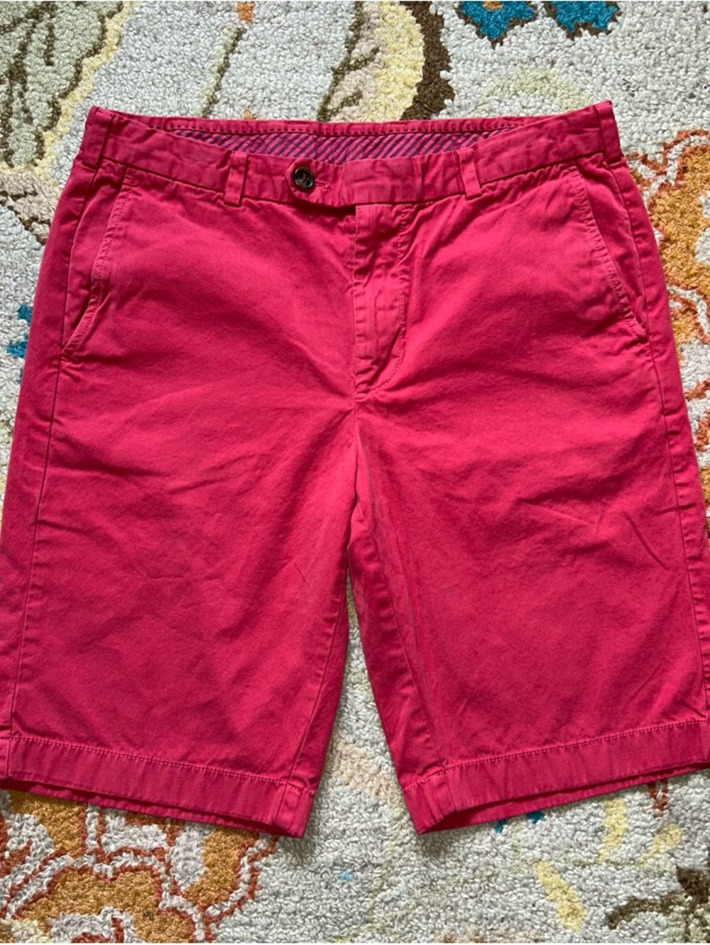Brooks Brothers Red Flat Front 100% Cotton Chino Shorts Waist 34 X 11” Inseam